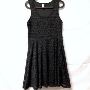 3/$20 Juniors Black Geometric Lace Dress